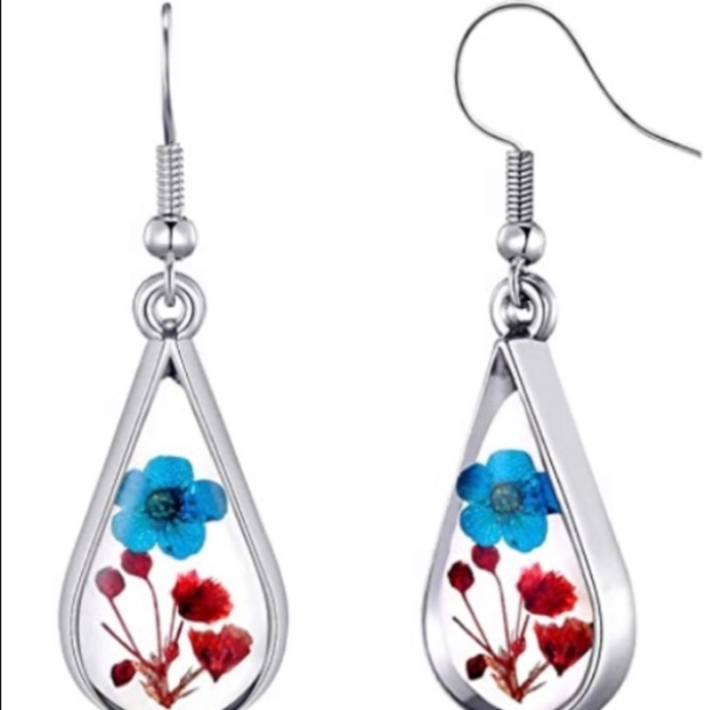 🌸Pressed Flower Earrings, free of Nickel and Lead